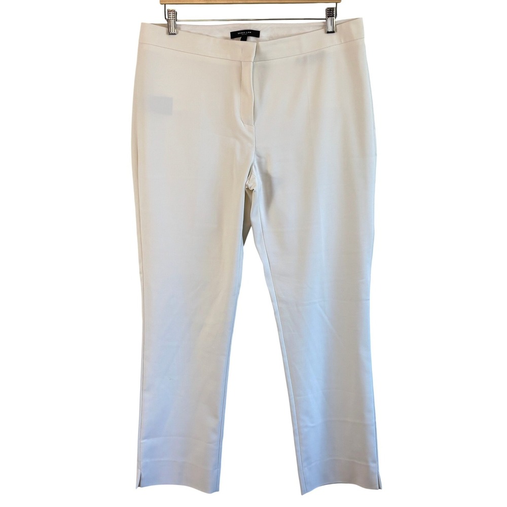 NWOT Derek Lam Drake Crop Trouser White Womens 12 Italian Cotton Stretch Pa